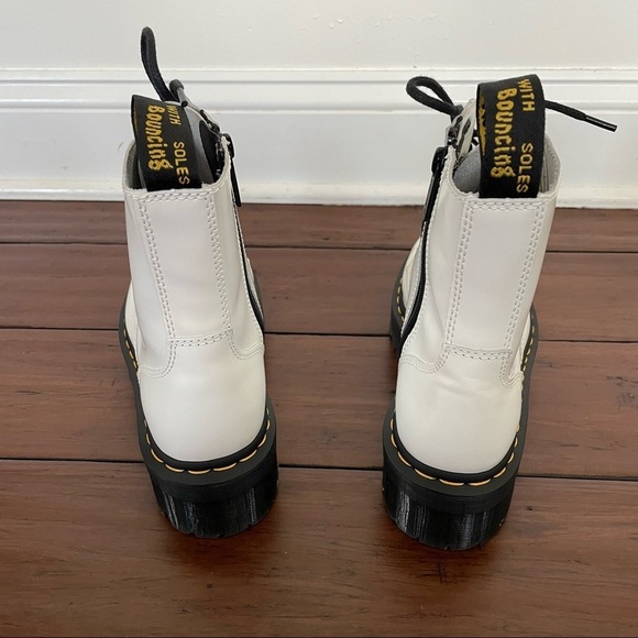 Dr Martens Jadon Smooth Leather White Platform Boots Size 8 - Picture 8 of 8